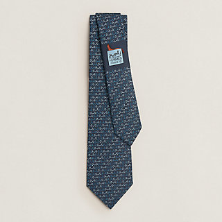 新品　HERMES ネクタイ　H柄　パズル H Mors tie - Blue | Hermès USA